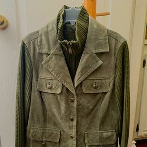 Suede and knit jacket